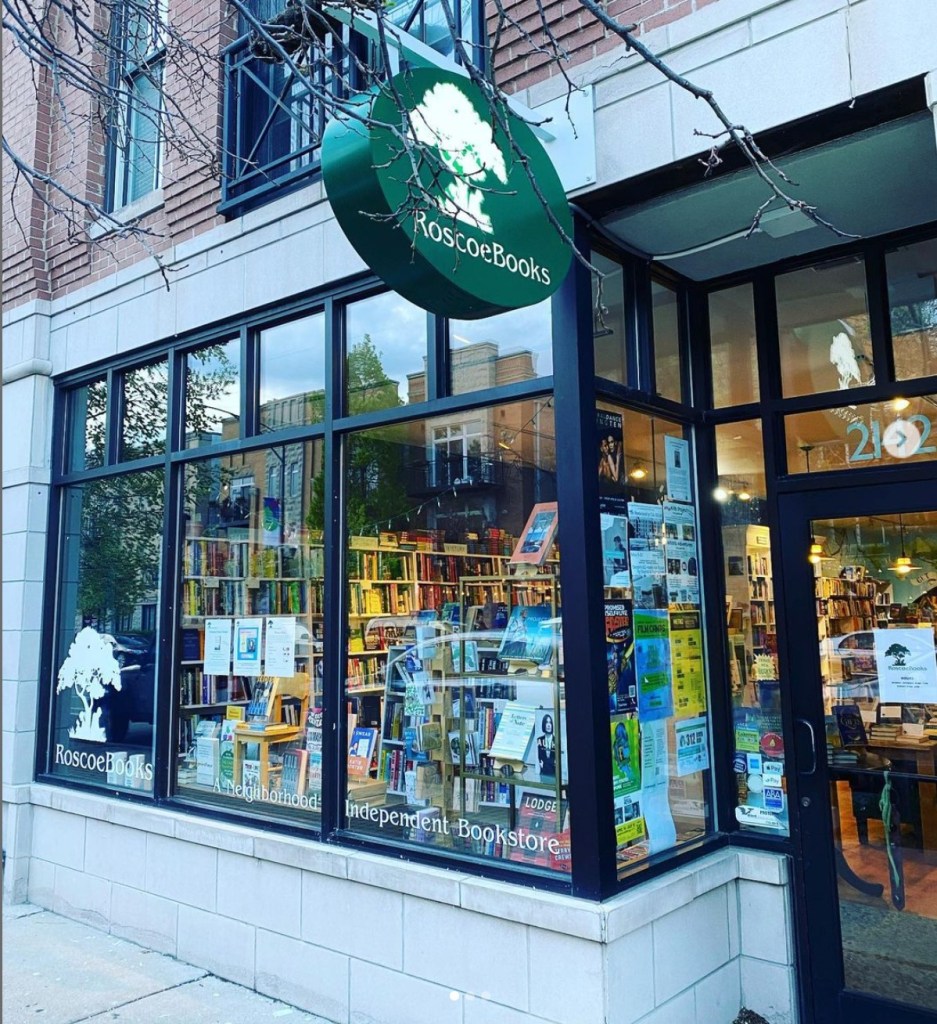 Roscoe Books storefront. Pic taken by the bookstore.